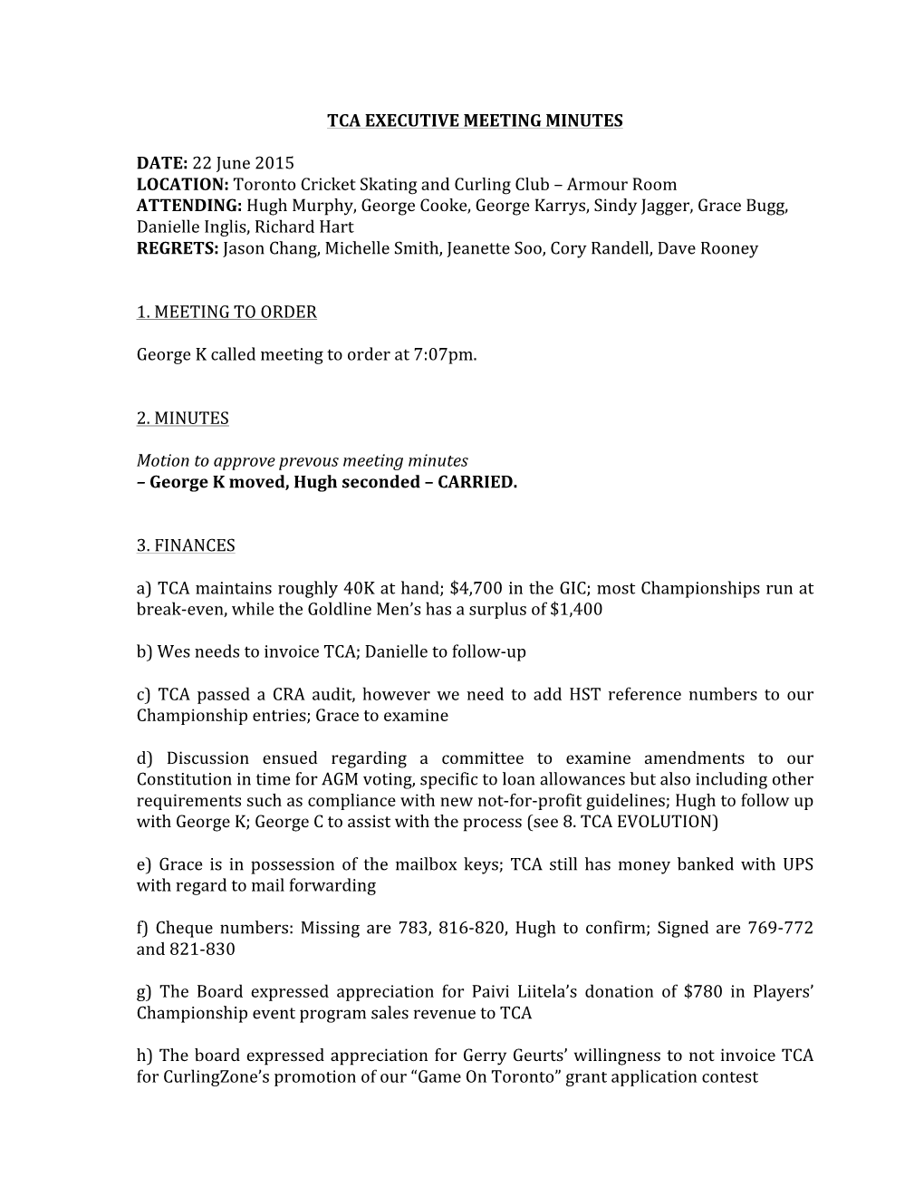 TCA Minutes June 22 2015 FINAL