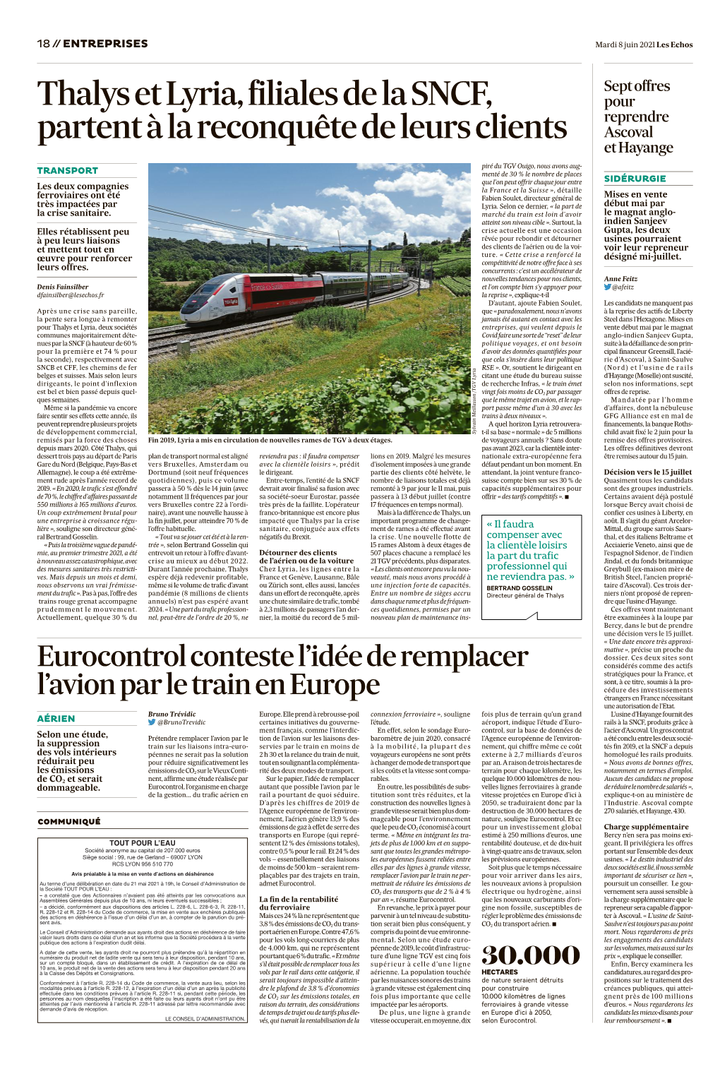 Thalys Et Lyria, Filiales De La SNCF, Partent À La Reconquête De Leurs