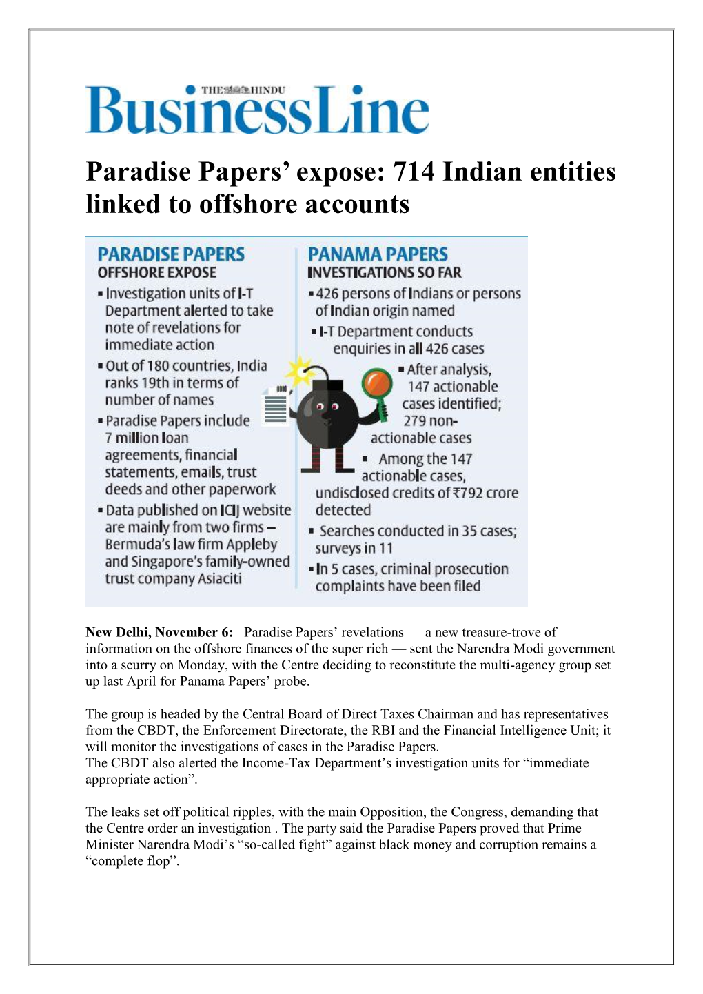 Paradise Papers' Expose: 714 Indian Entities Linked to Offshore Accounts