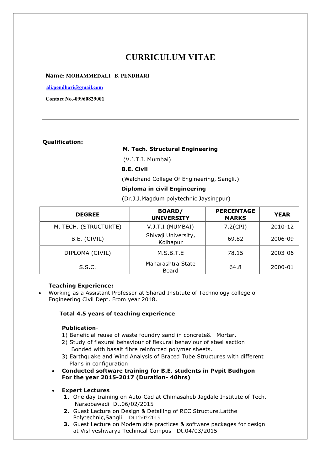 Curriculum Vitae