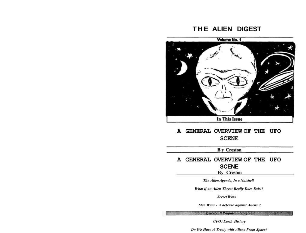 The Alien Digest a General Overview of the Ufo A