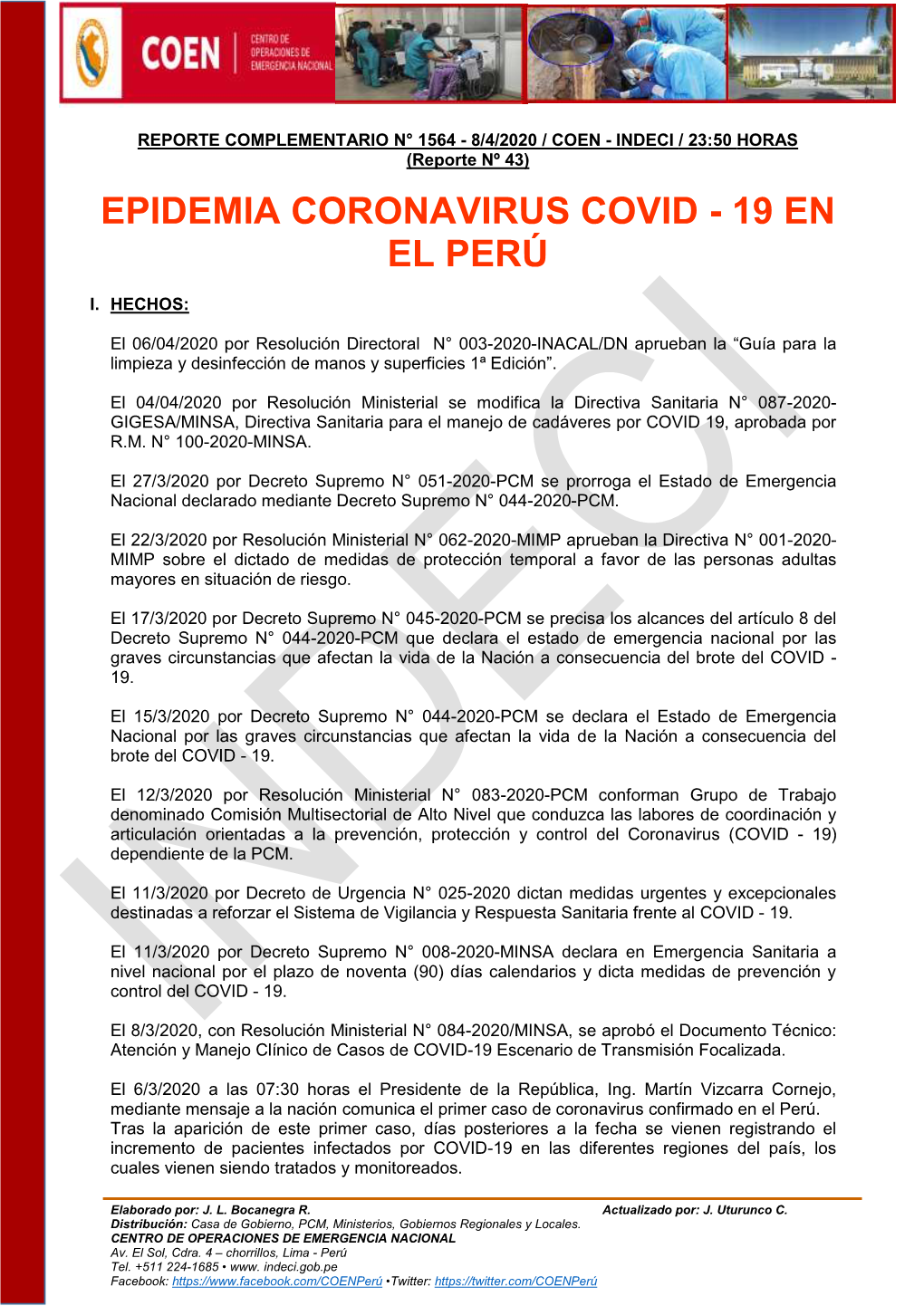 Epidemia Coronavirus Covid - 19 En El Perú