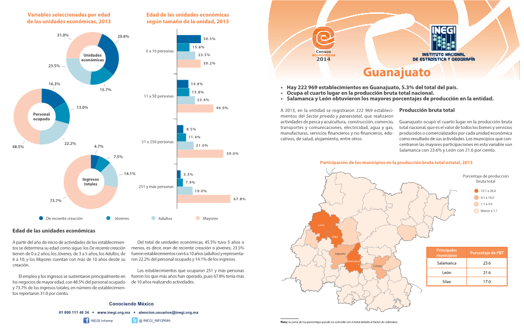 Minimonografía. Guanajuato. Censos Económicos 2014