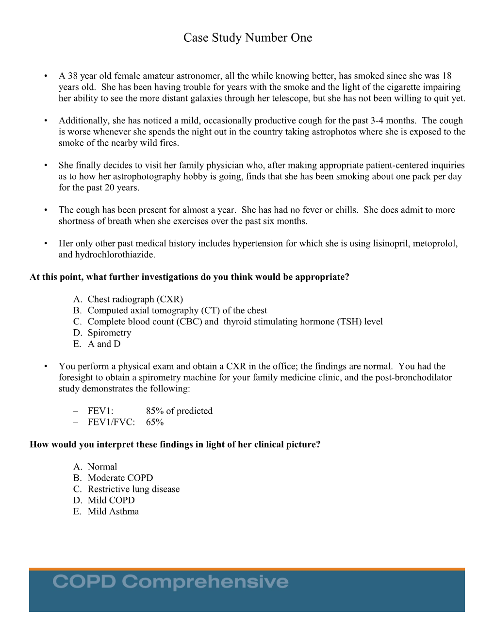 COPD, Case Study #1