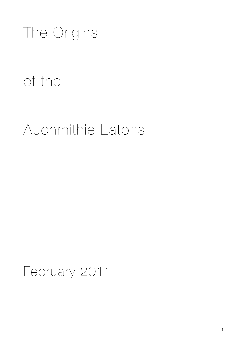 The Origins of the Auchmithie Eatons