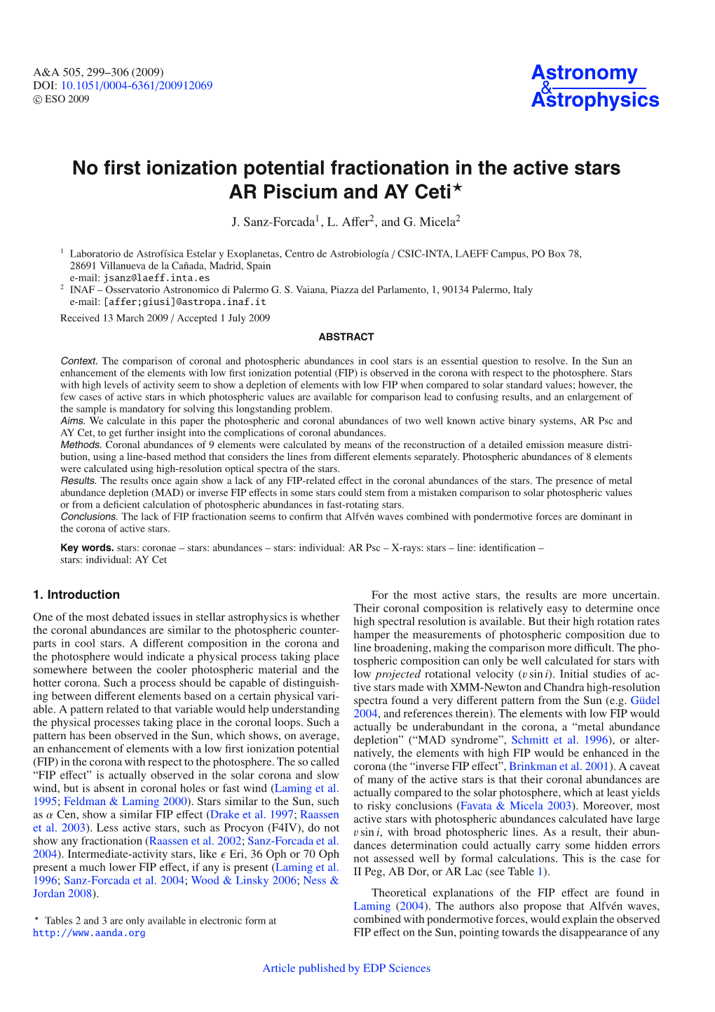 No First Ionization Potential Fractionation in the Active Stars AR