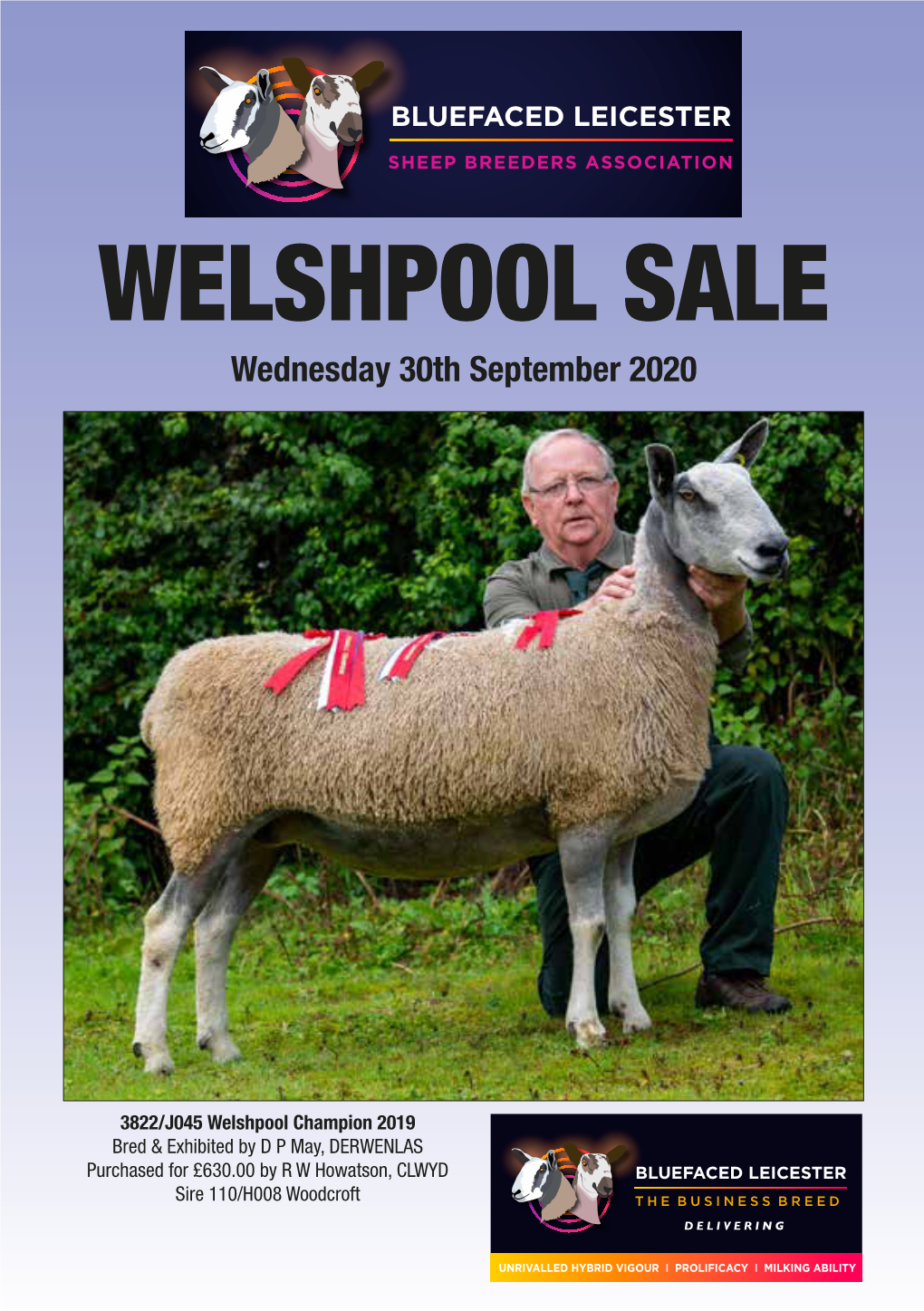 WELSHPOOL SALE Wednesday 30Th September 2020
