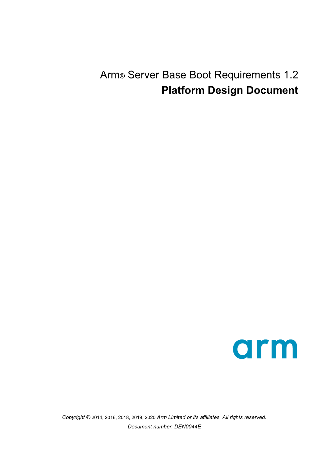 Server Base Boot Requirements 1.2 Platform Design Document