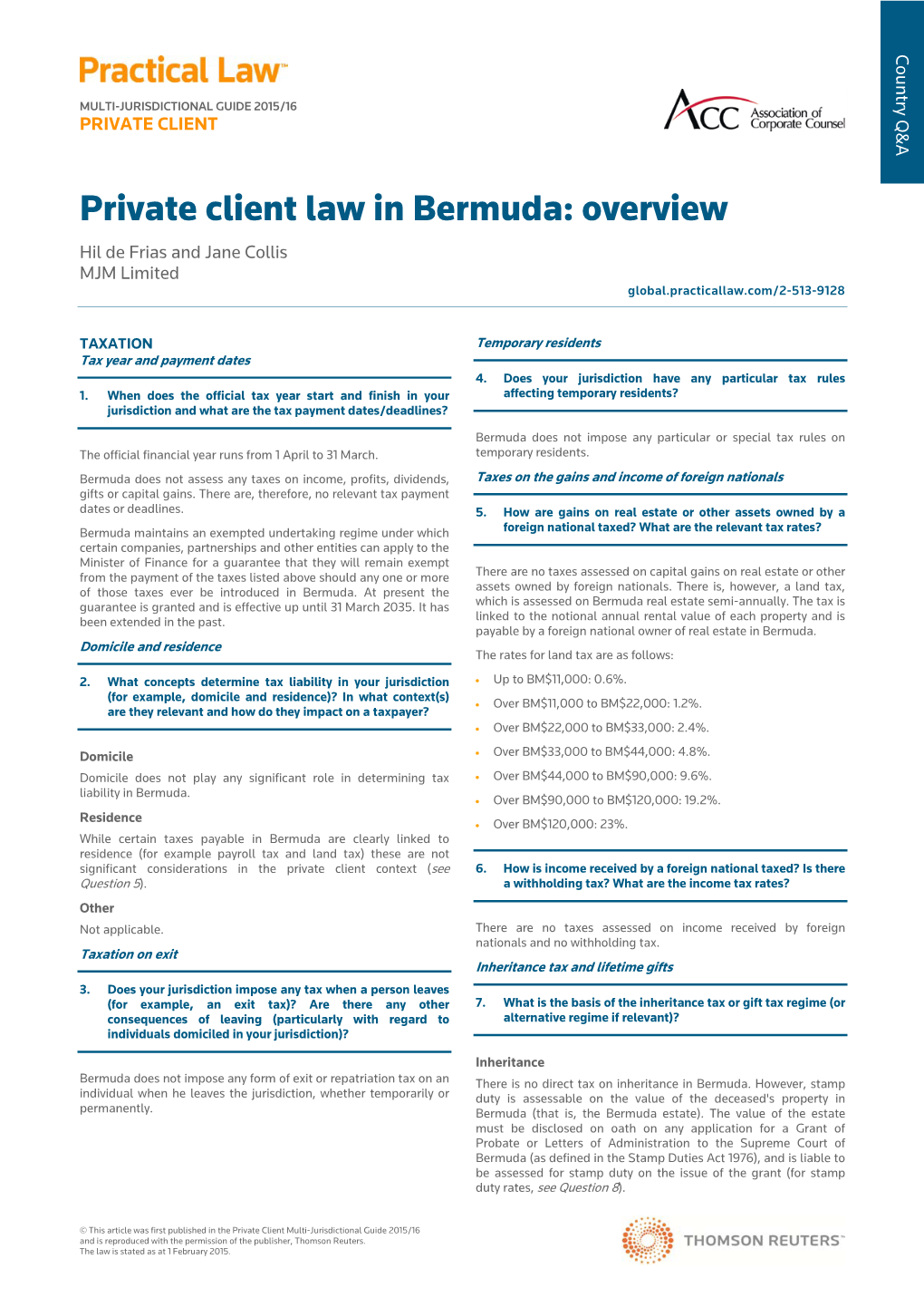 Practical Law Company – Private Client