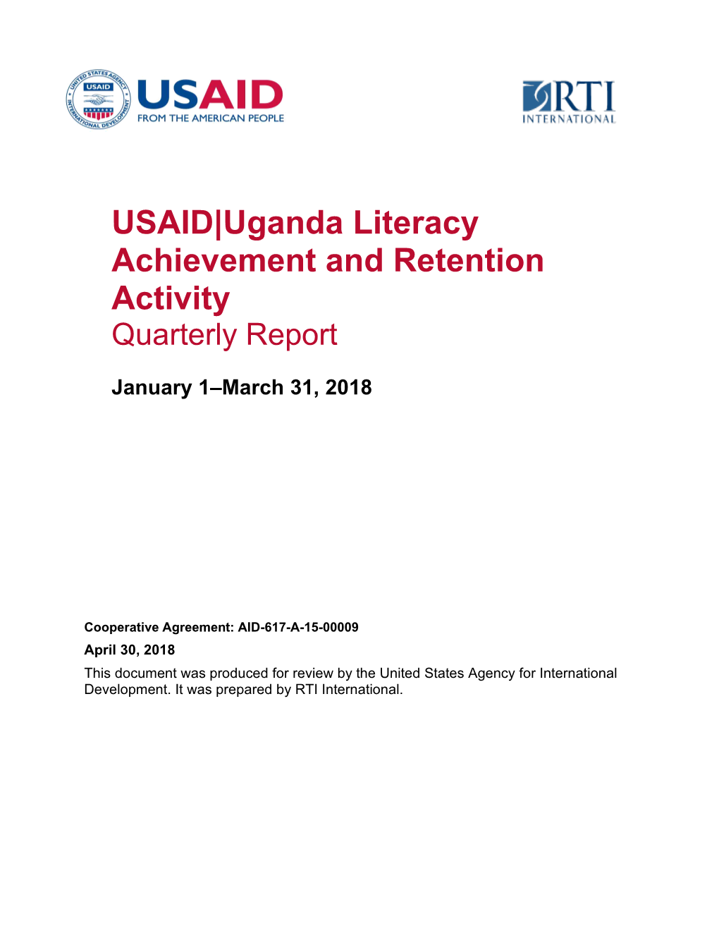 USAID LARA Quarterly Report Jan-Mar, 2018