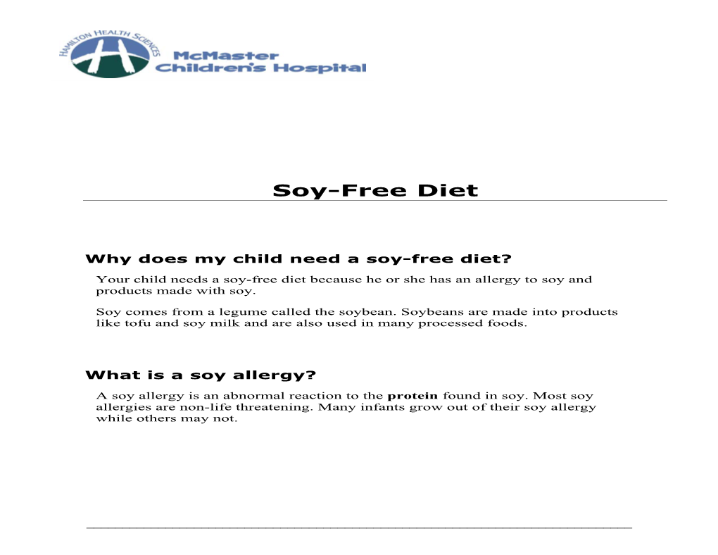 Soy-Free Diet