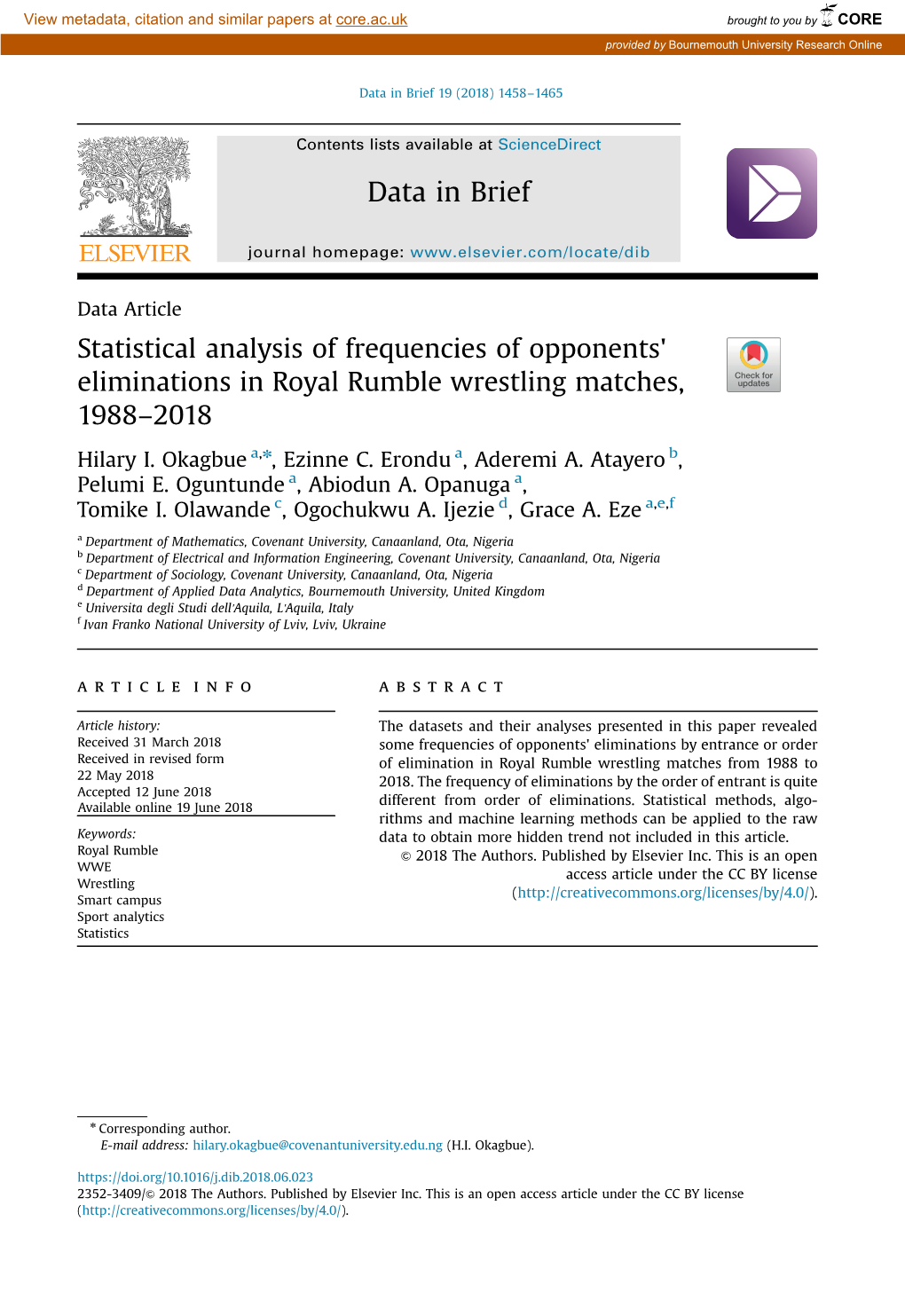 Statistical Analysis of Frequencies of Opponents׳ Eliminations in Royal