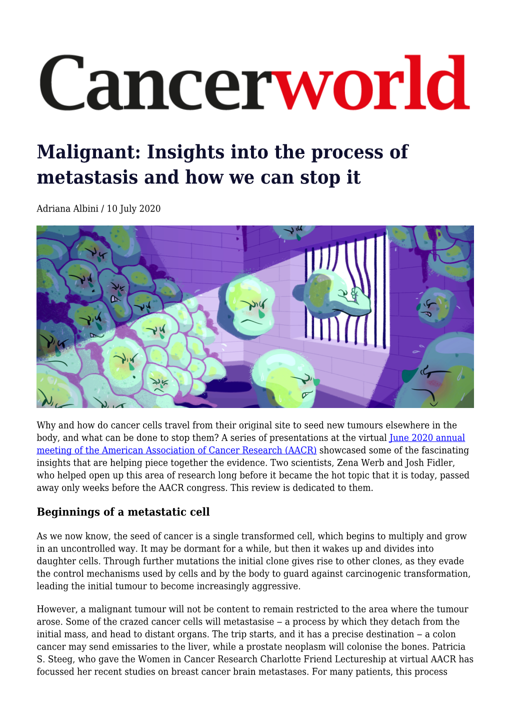 Malignant: Insights Into the Process of Metastasis and How We Can Stop It