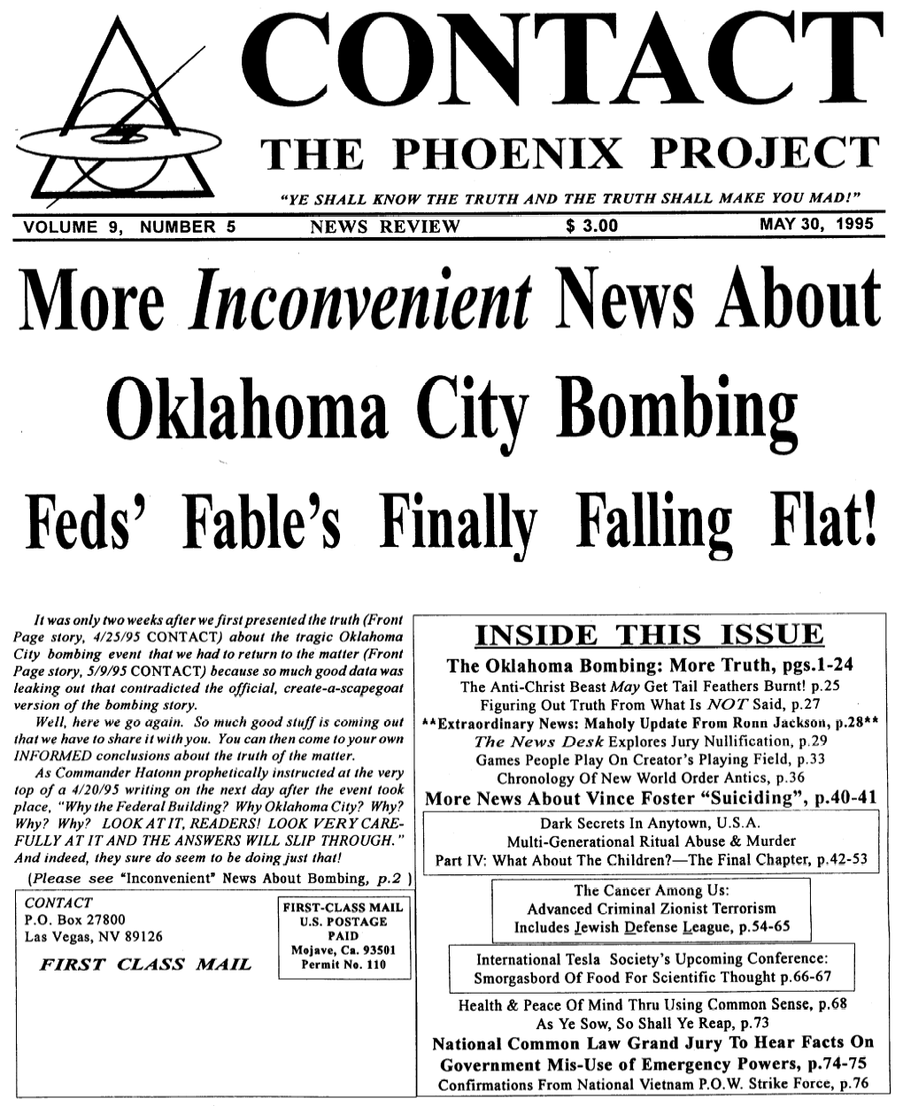 Inconvenient News About Oklahoma City Bombing—Feds' Fable's Finally Falling Flat!