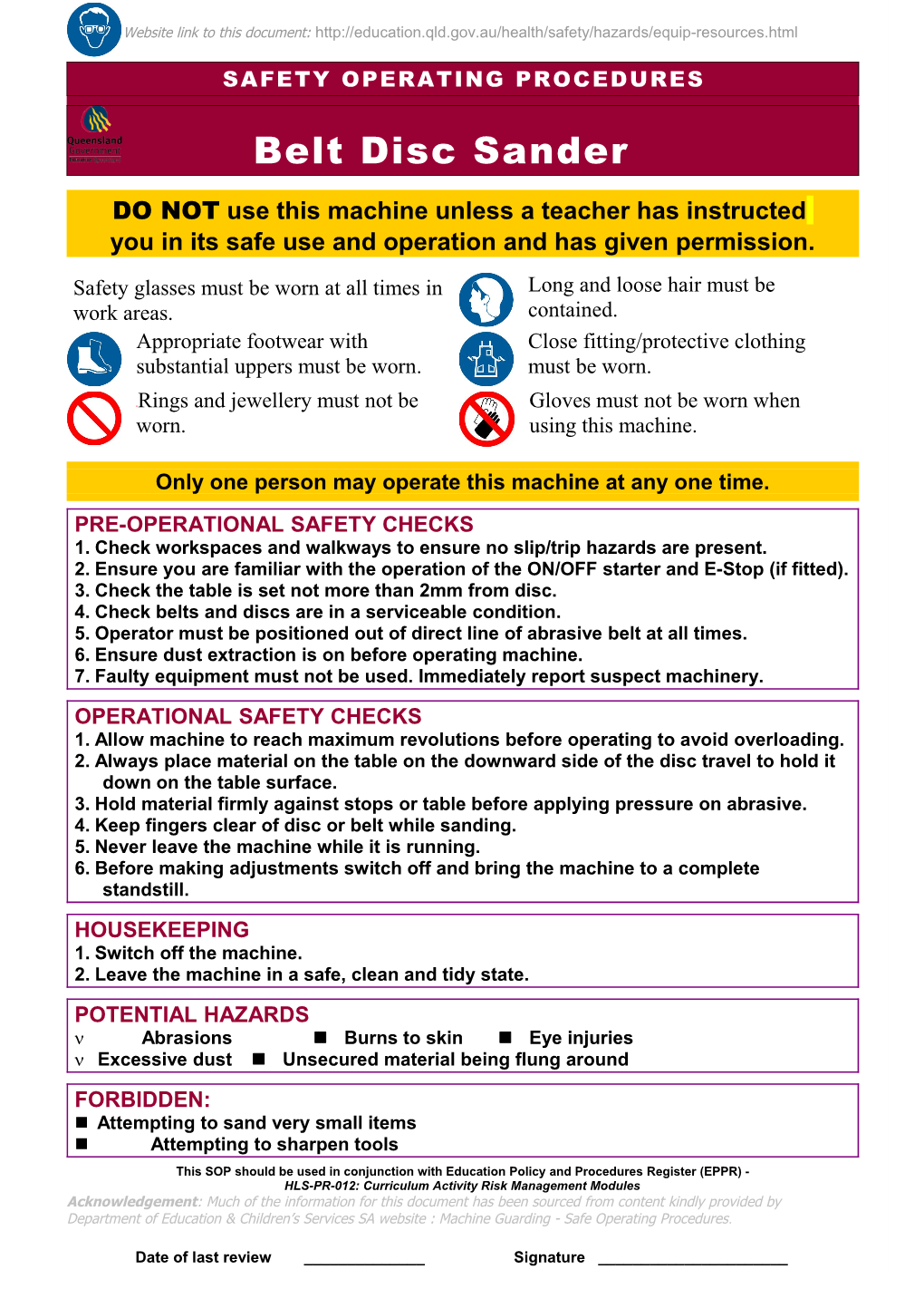 Safety Operating Procedure s6