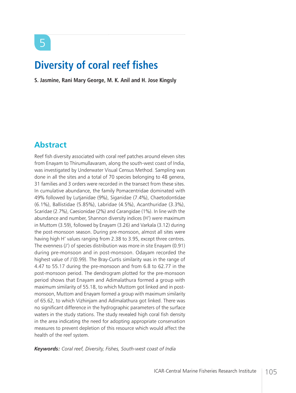 Diversity of Coral Reef Fishes