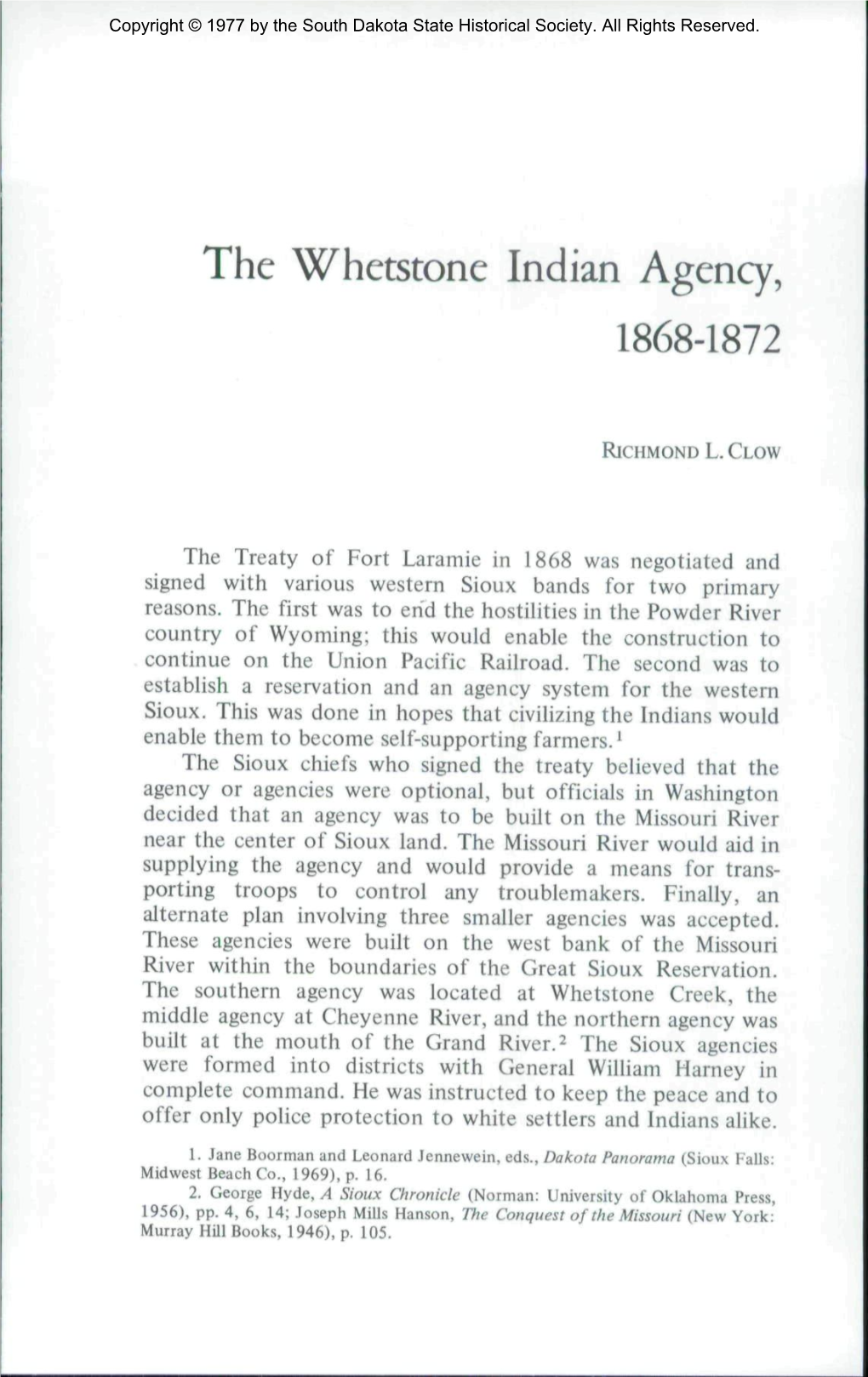 The Whetstone Indian 1868-1872