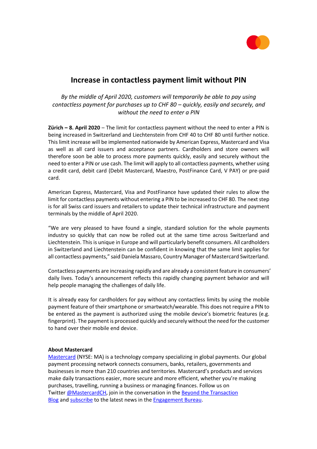 Increase in Contactless Payment Limit Without PIN