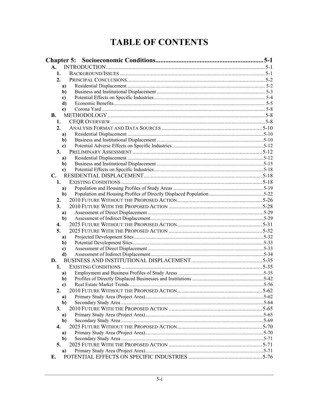 Table of Contents