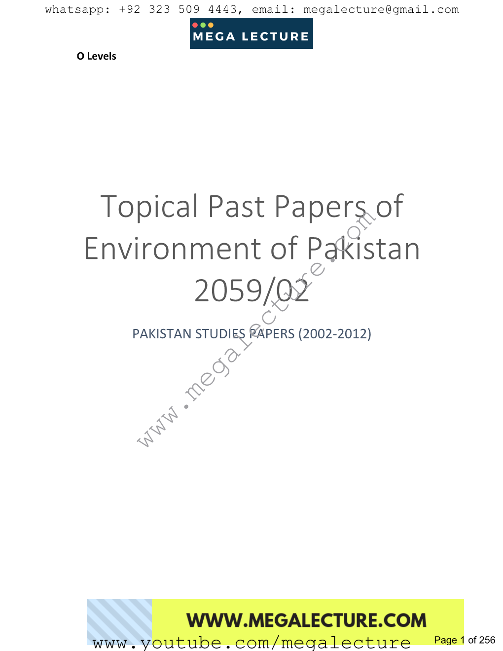 Topical Past Papers of Environment of Pakistan 2059/02