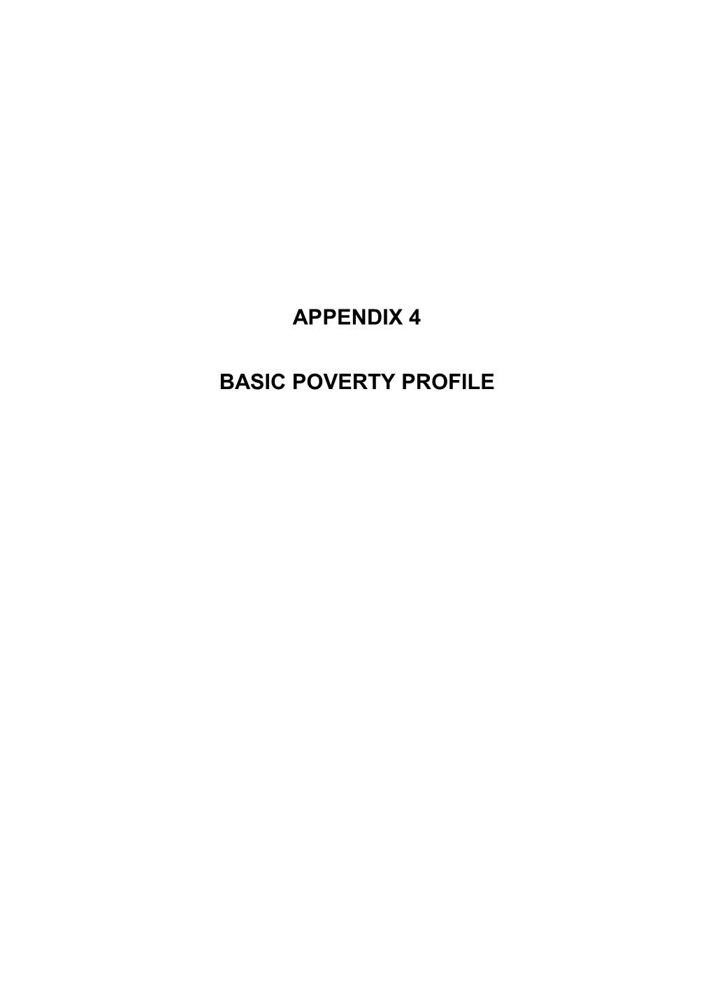 Appendix 4 Basic Poverty Profile