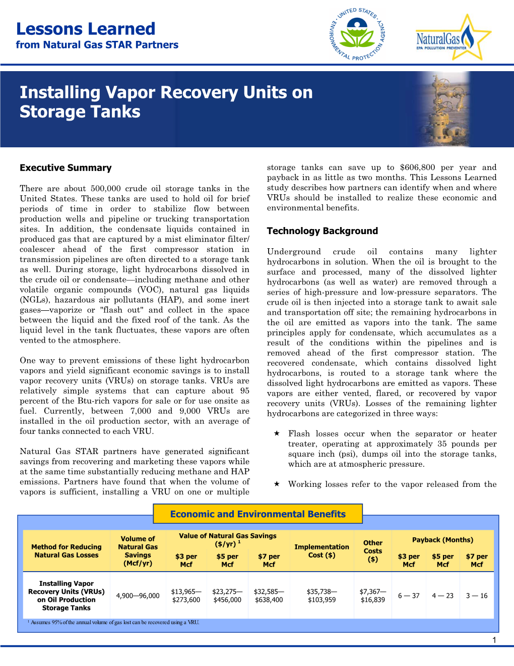 Installing Vapor Recovery Units on Storage Tanks