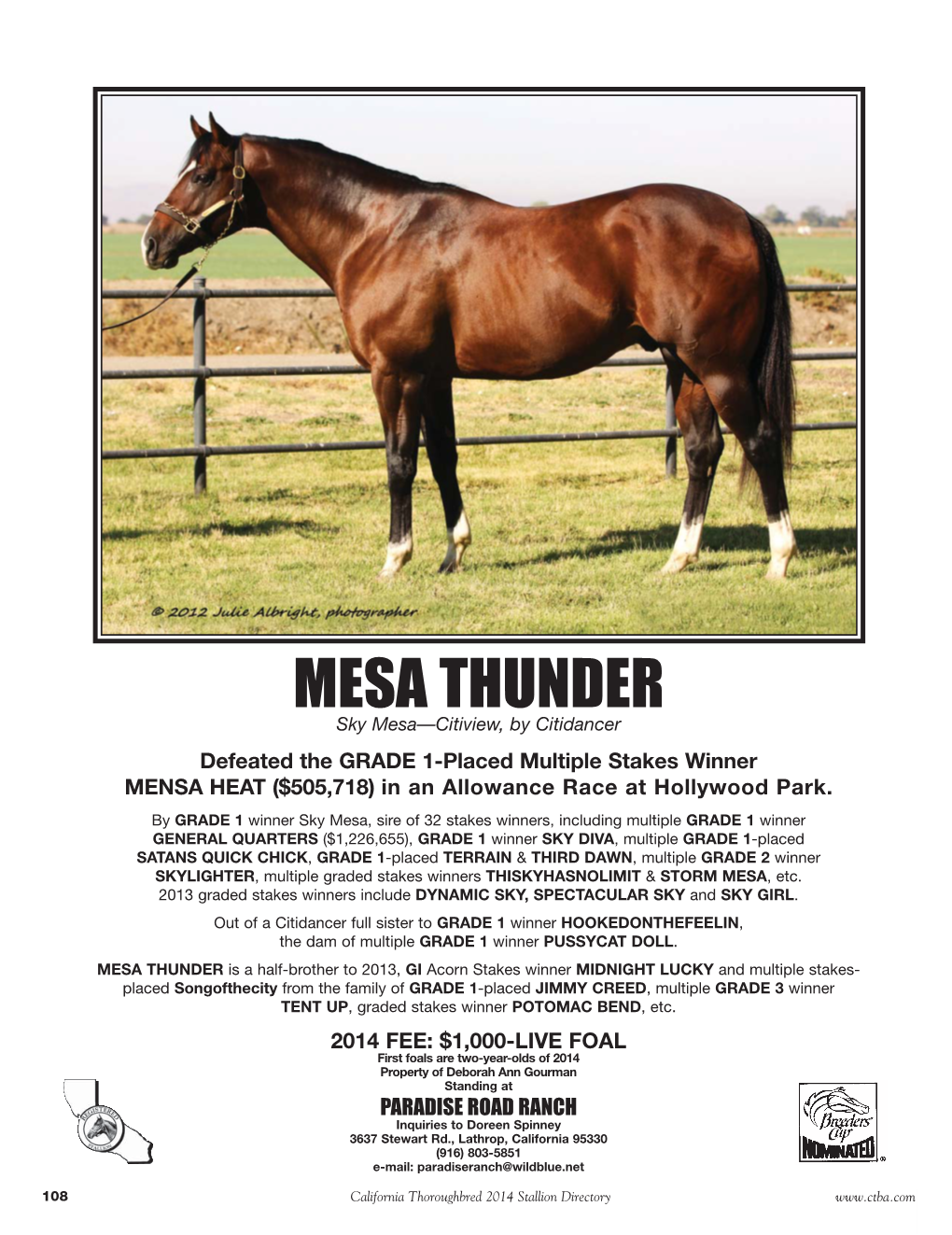 MESA THUNDER:Layout 1 12/2/13 9:04 AM Page 1