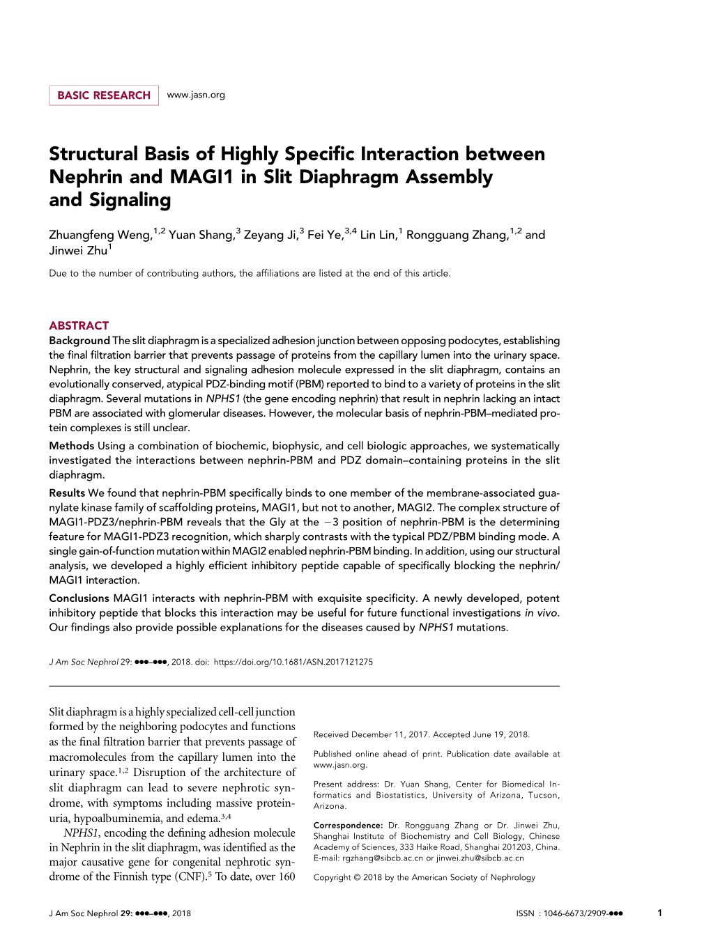 Structural Basis of Highly Specific Interaction Between Nephrin And