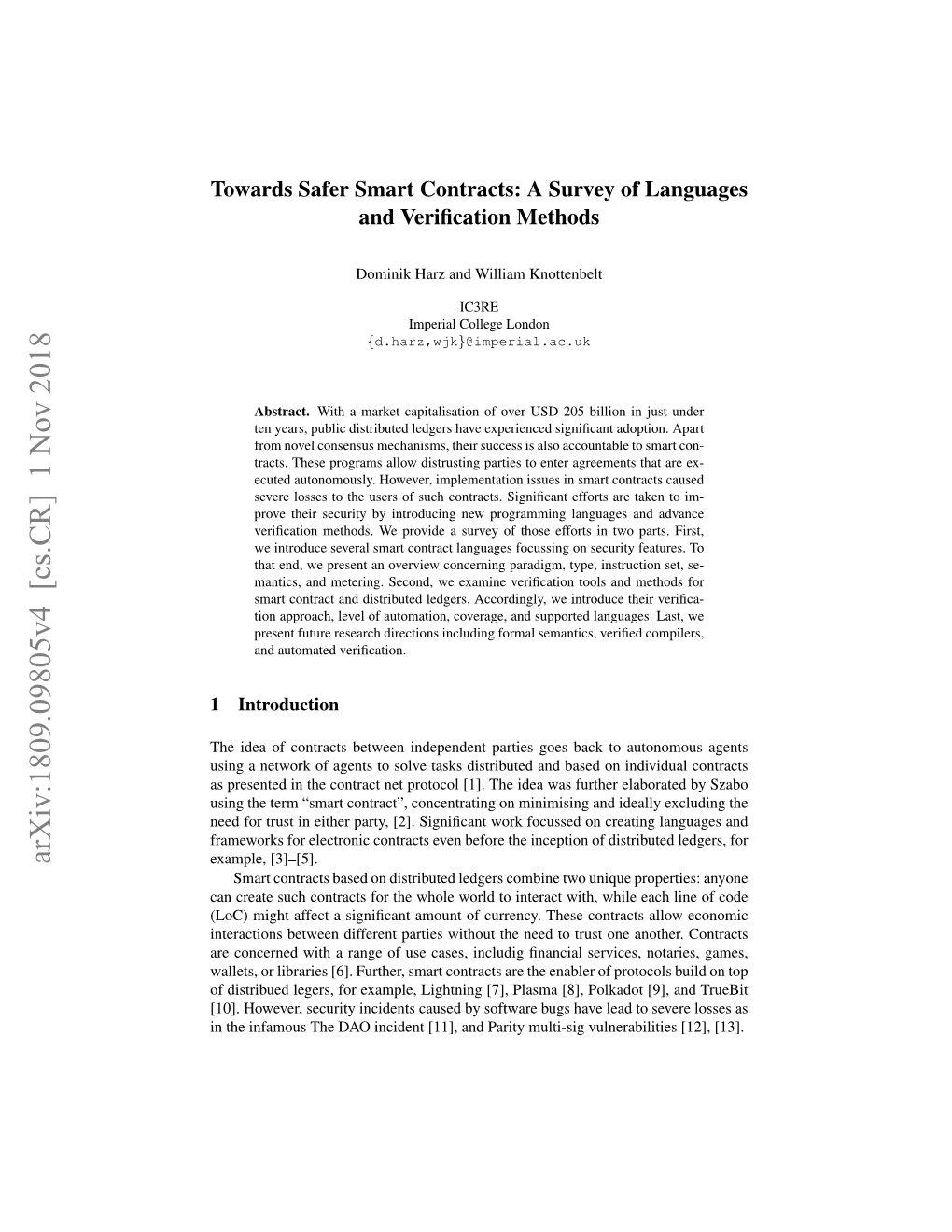 Arxiv:1809.09805V4 [Cs.CR] 1 Nov 2018 Example, [3]–[5]