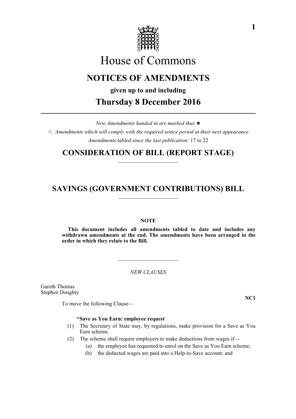 Savings (Government Contributions) Bill