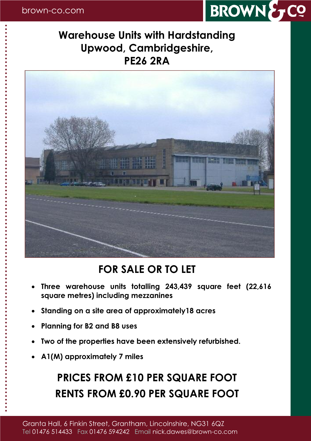 Warehouse Units with Hardstanding Upwood, Cambridgeshire, PE26 2RA