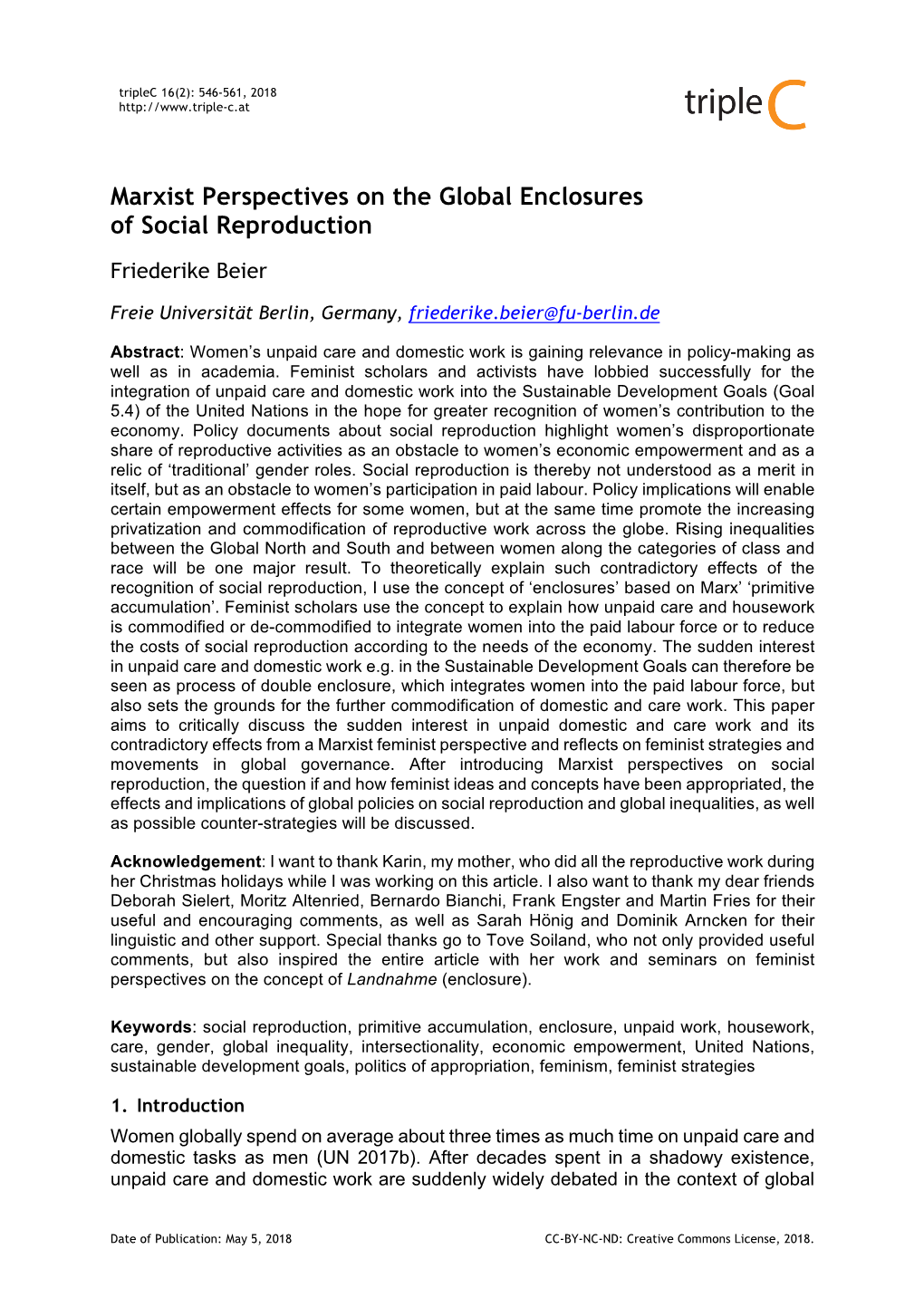 Marxist Perspectives on the Global Enclosures of Social Reproduction