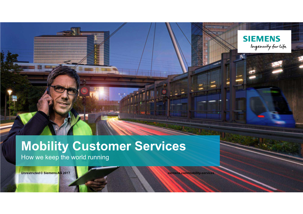Mobility Customer Services How We Keep the World Running