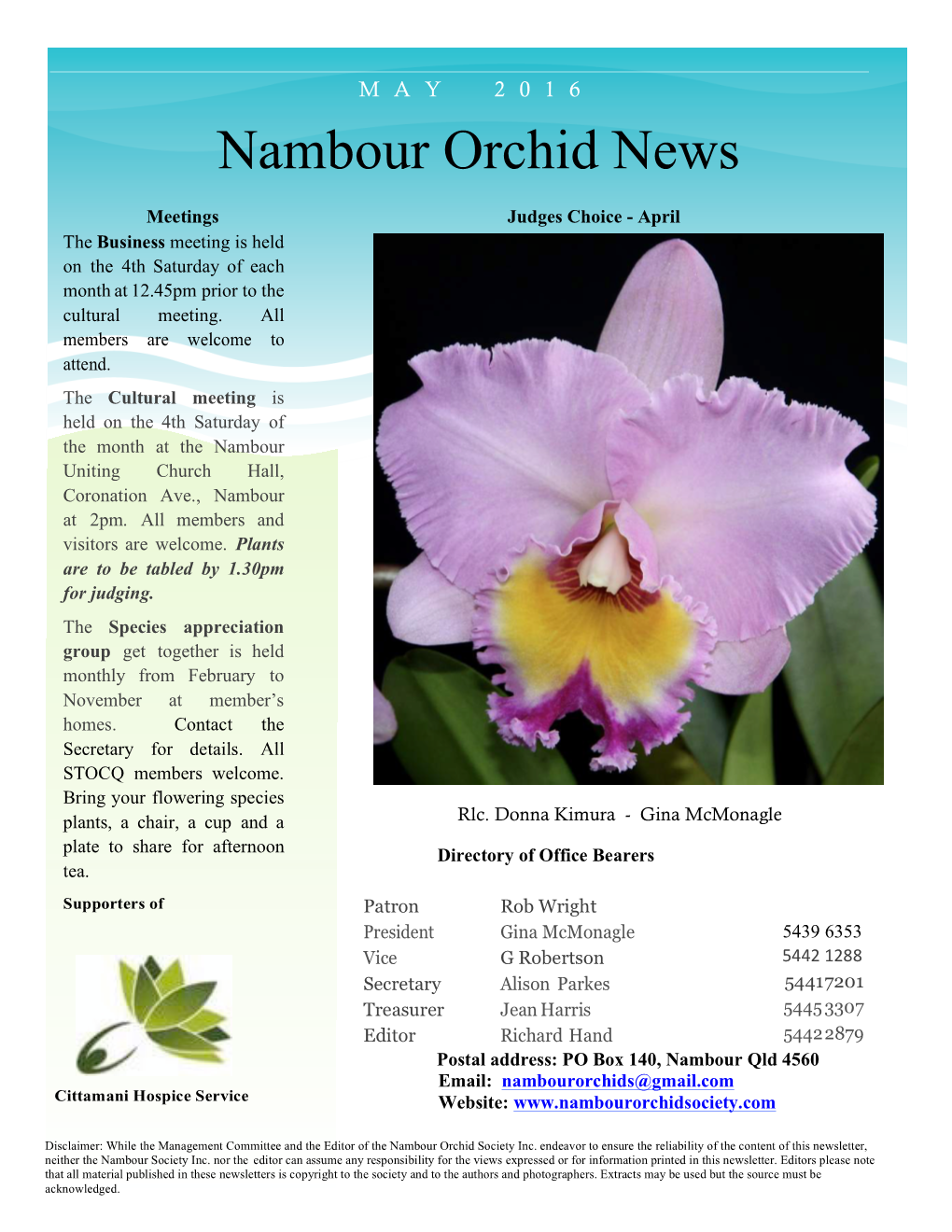 Nambour Orchid News