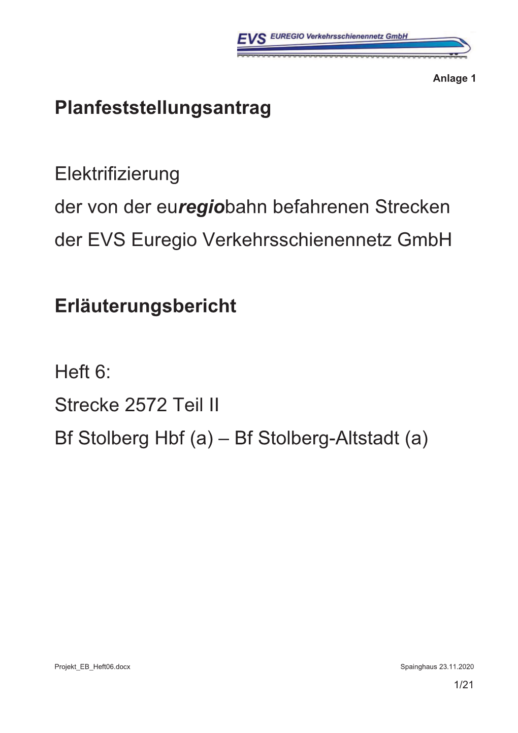 Planfeststellungsantrag Elektrifizierung Der Von Der