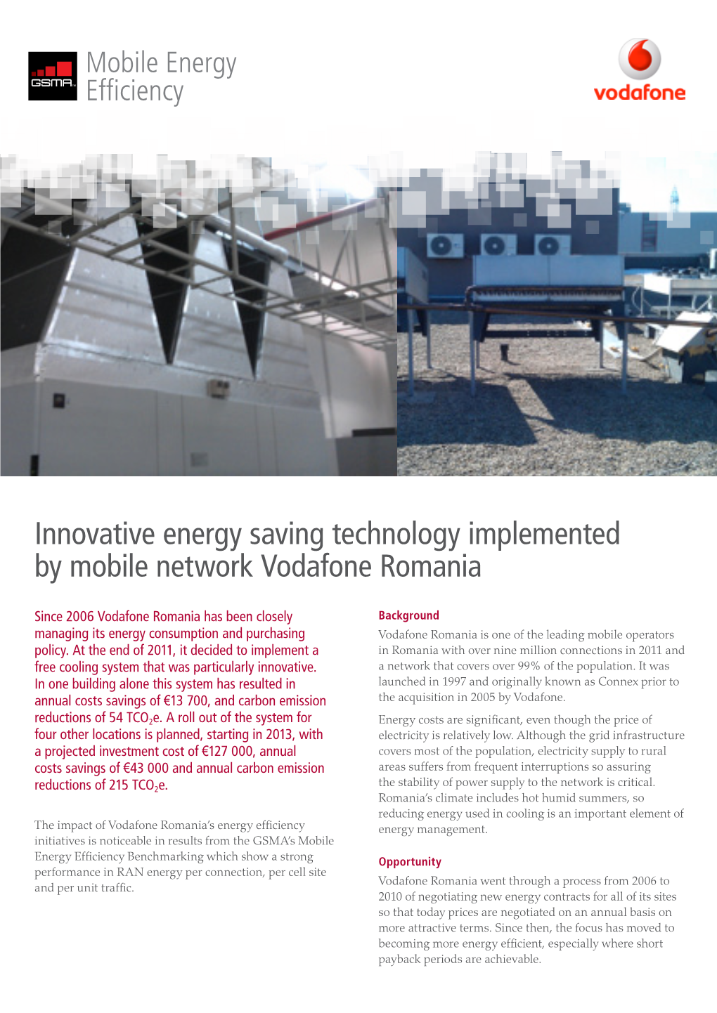 Innovative Energy Saving Technology Implemented by Mobile Network Vodafone Romania