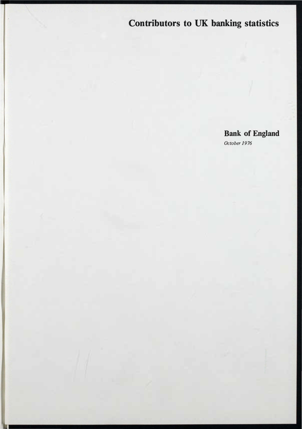 Bank of England October 1976 Contents Henry Ansbacher & Co