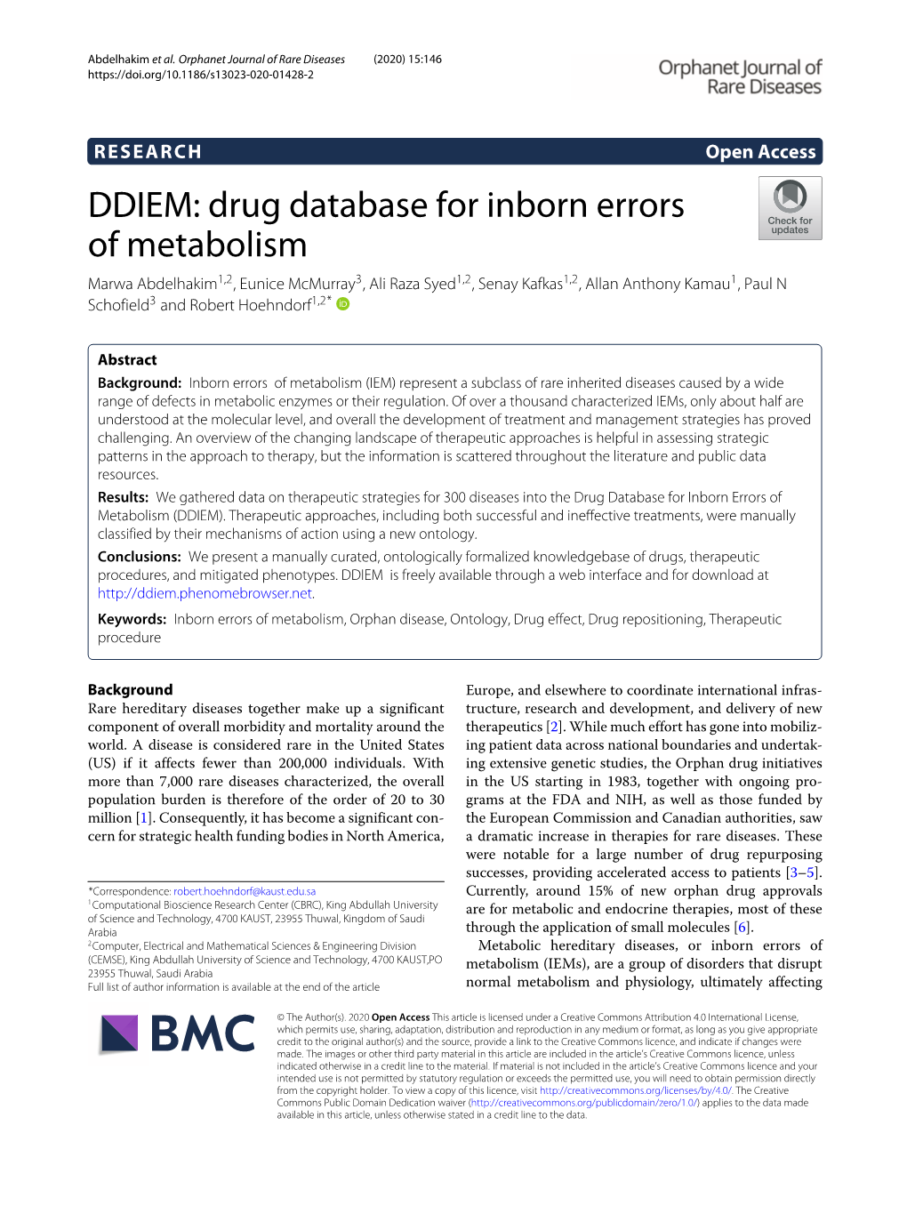 Drug Database for Inborn Errors of Metabolism