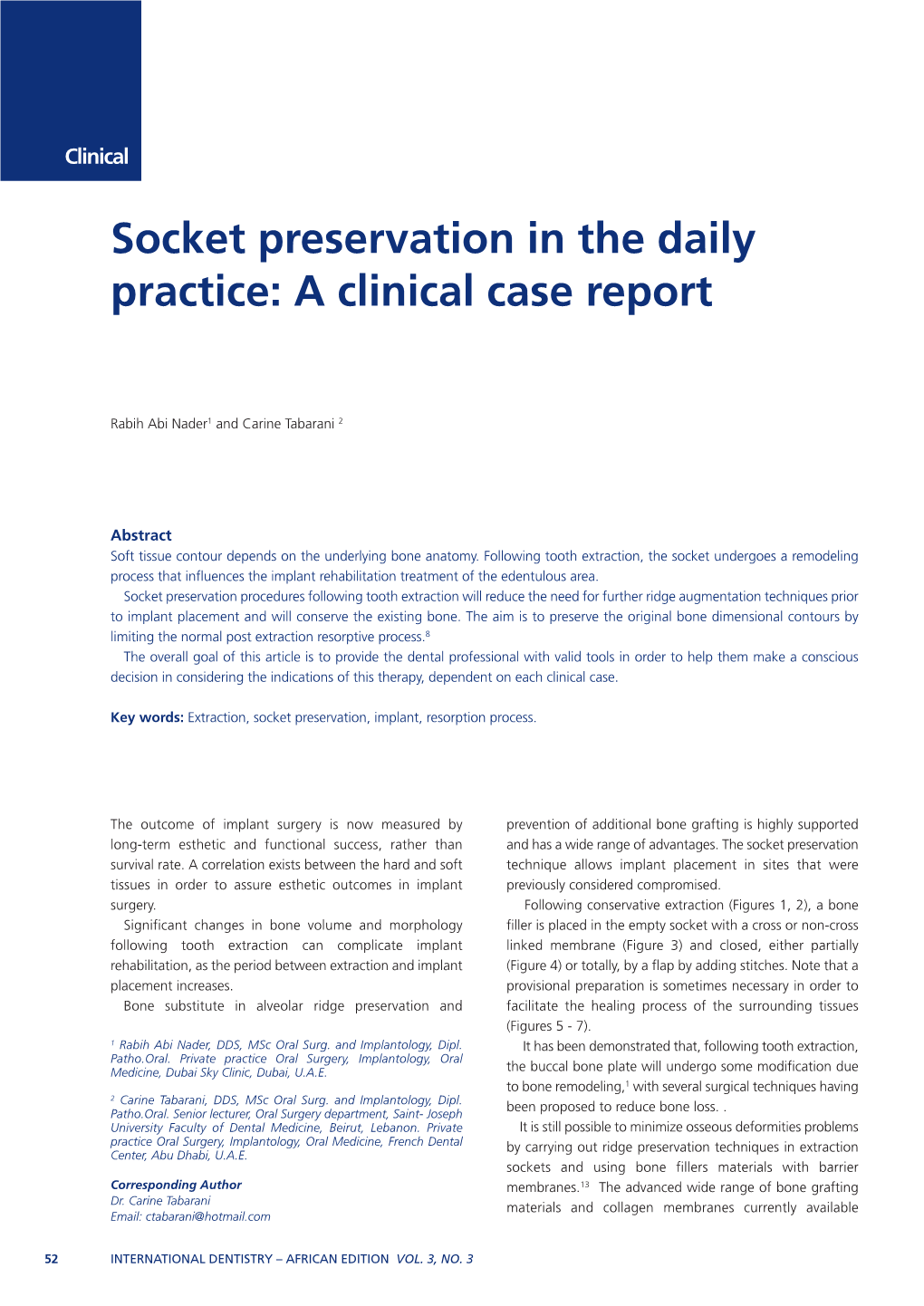 Socket Preservation in the Daily Practice: a Clinical Case Report