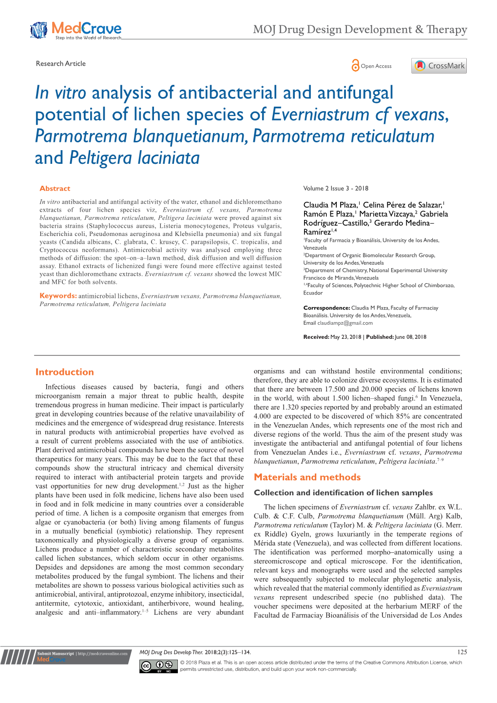 In Vitro Analysis of Antibacterial and Antifungal Potential of Lichen