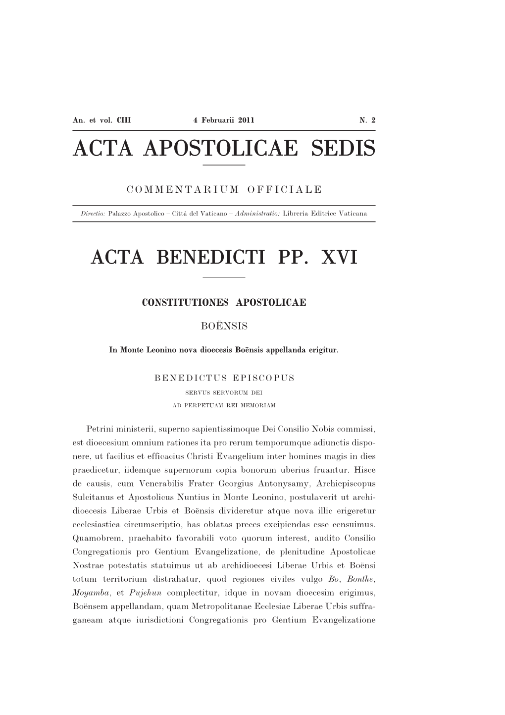 Acta Apostolicae Sedis