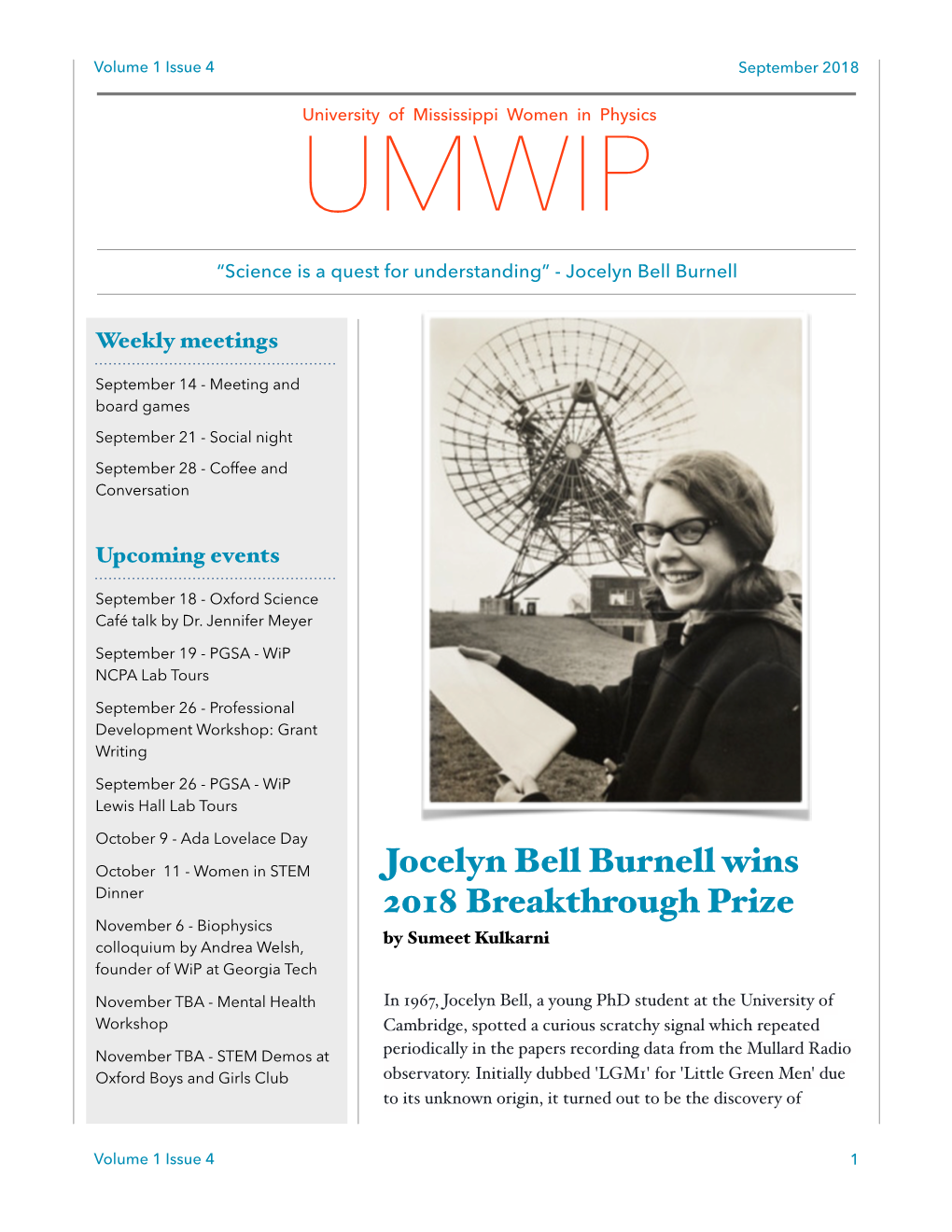 Jocelyn Bell Burnell Wins 2018 Breakthrough Prize
