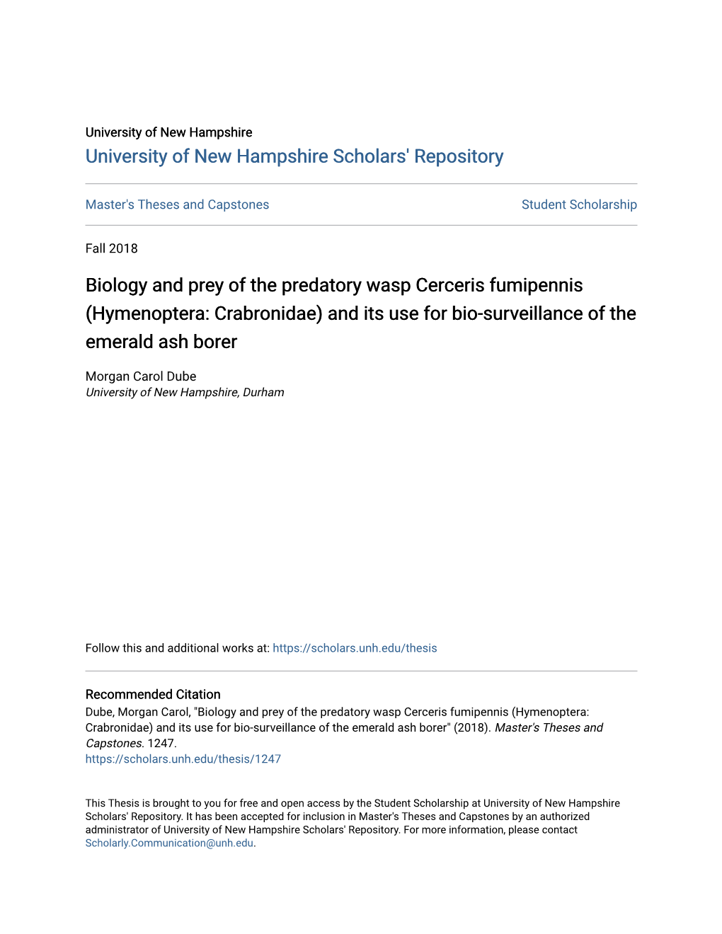 Hymenoptera: Crabronidae) and Its Use for Bio-Surveillance of the Emerald Ash Borer