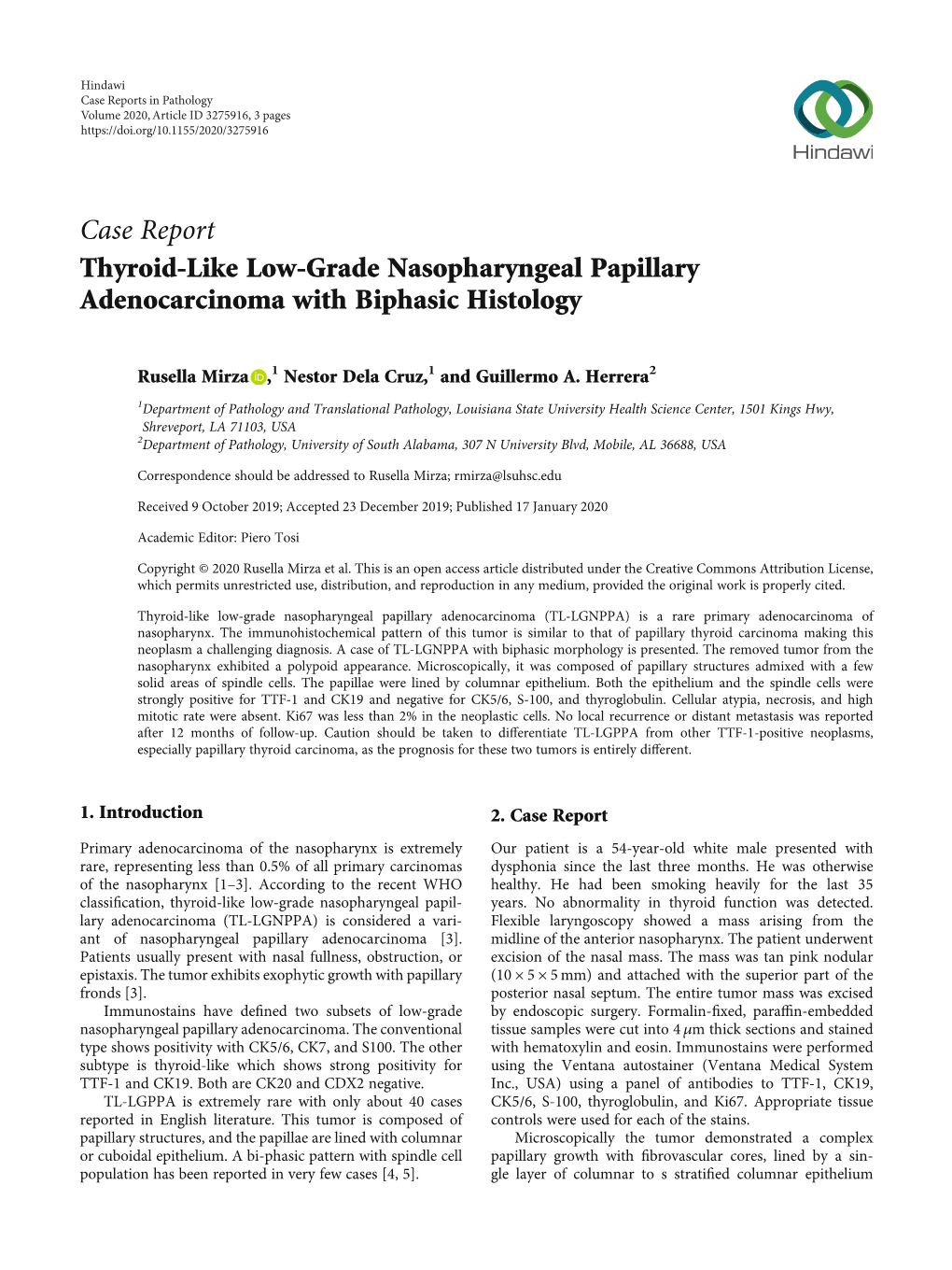 Thyroid-Like Low-Grade Nasopharyngeal Papillary Adenocarcinoma with Biphasic Histology