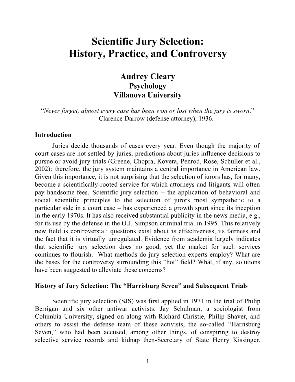 Scientific Jury Selection: History, Practice, and Controversy