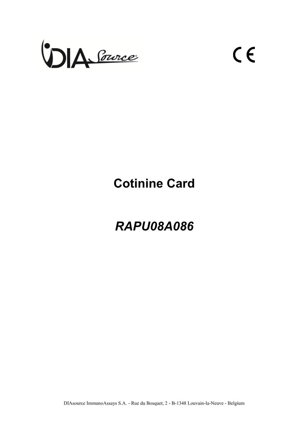 Cotinine Card RAPU08A086