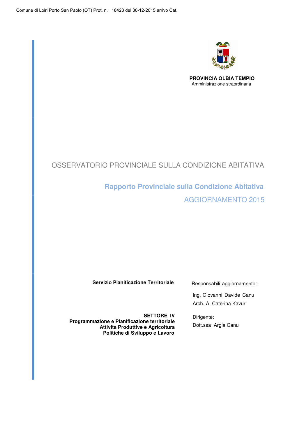 Osservatorio Provinciale Sulla Condizione Abitativa