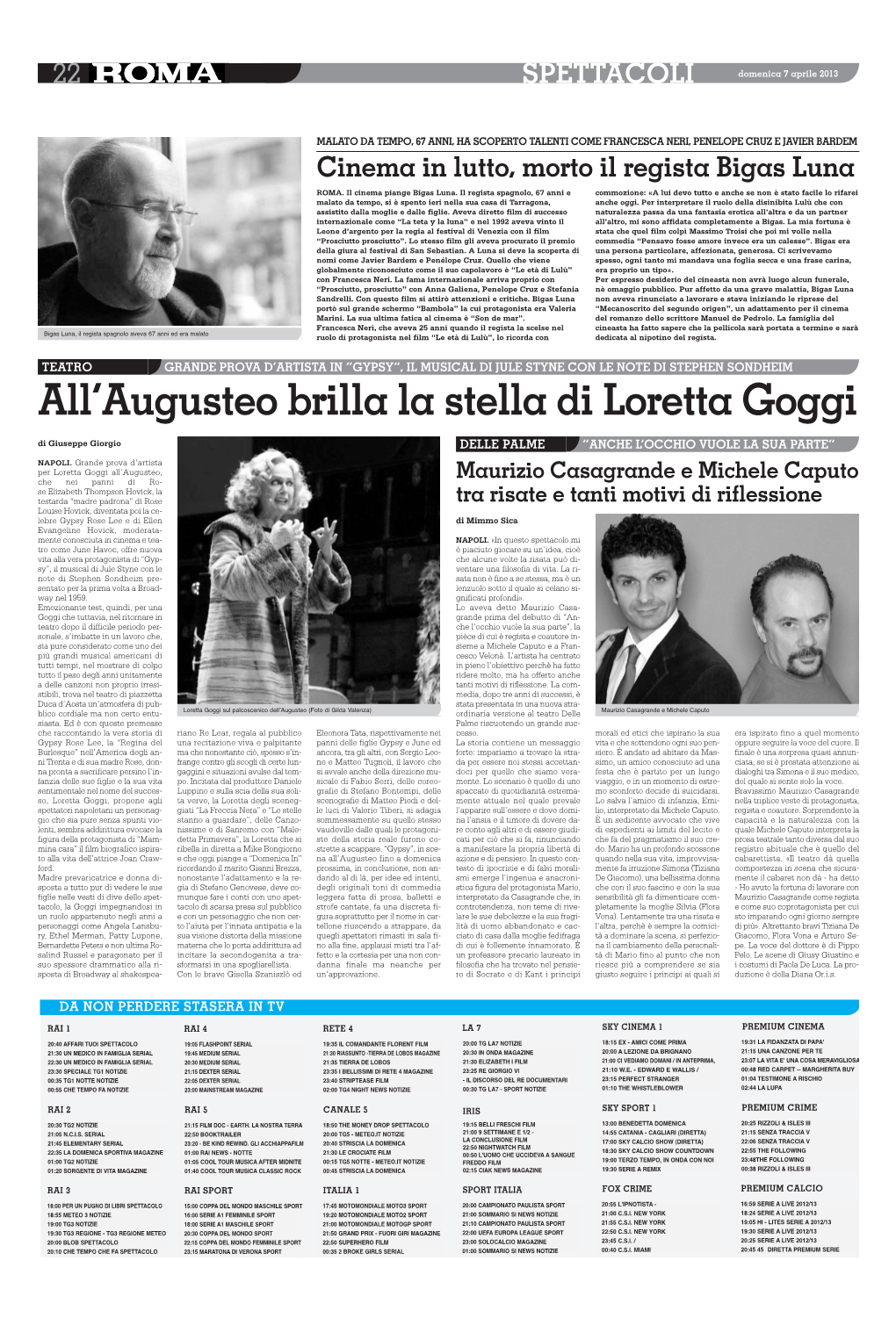 All'augusteo Brilla La Stella Di Loretta Goggi