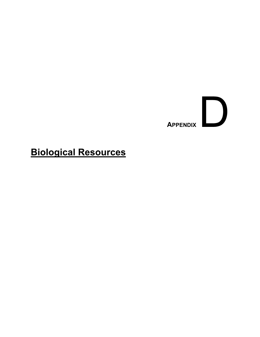 Biological Resources