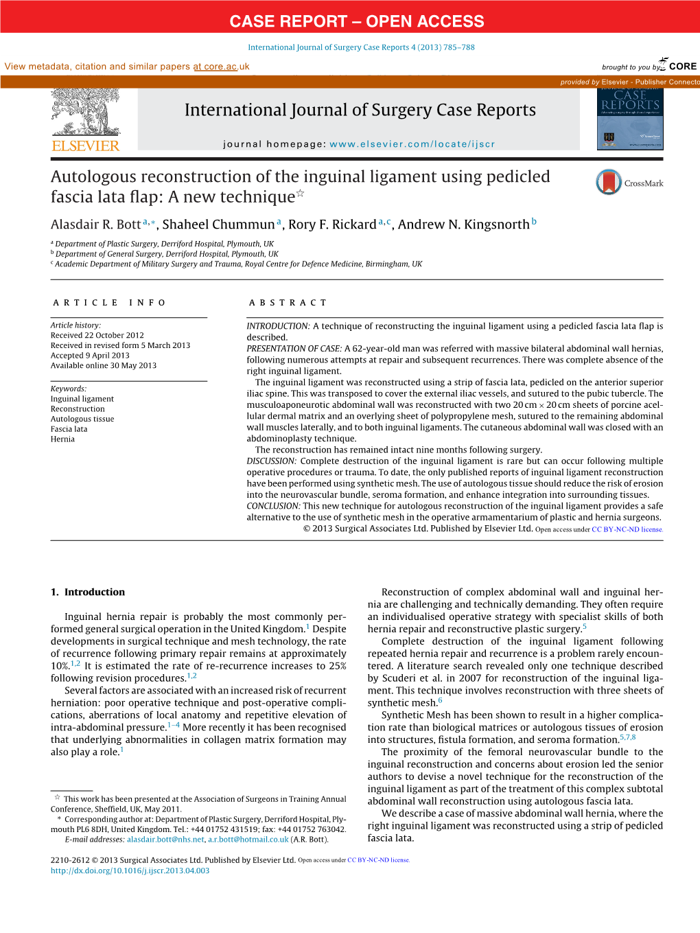 Autologous Reconstruction of the Inguinal Ligament Using Pedicled Fascia Lata Flap